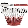 Kit 12 Colheres De Sobremesa Polywood Madeira Vermelho Tramontina Churrasco - 1