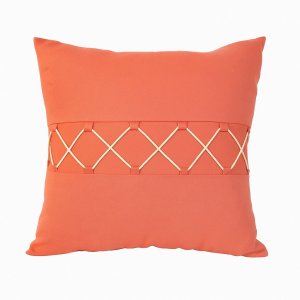 Cópia - Capa para Almofada Quadrada - Boho - em Algodão 100% - Detalhes em Macramê