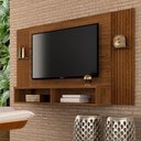 Ver imagem 1 de Painel para Tv 43" Alasca com Nicho Frei/fr Ripado - Móveis Arapongas Freijó/freijó Ripado