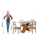 Ver imagem 5 de Conjunto de Mesa Sala de Jantar Tampo com Vidro 1,36m Grécia 4 Cadeiras Santiago Dobuê
