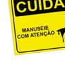 Placa de Sinalização Cuidado Manuseie com Atenção em Pvc - 2