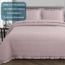 Ver imagem 5 de Cama Posta Queen Ellie 300 Fio Colcha Luxo 100% Algodao Bordado:rosa