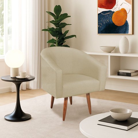 Poltrona Decorativa Jade Design Moderno Sala de Estar Quarto Escritório Confortável Luxo Pés Palito 