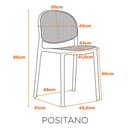 Ver imagem 6 de Kit 4 Cadeiras Empilhável Positano Fratini Polipropileno Cor Cinza e Assento Simulando Palha