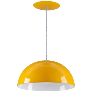 Pendente Meia Lua 34cm Luminária Alumínio Amarelo - T&T Iluminação