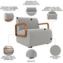 Ver imagem 3 de Poltrona Decorativa Orgânica para Sala Kit 2 Belarus K04 Veludo Cinza - Mpozenato