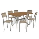 Ver imagem 1 de Conjunto de Mesa Completo com 6 Cadeiras Estofadas Cmc1024nk Kappesberg Crome