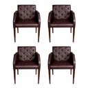 Ver imagem 1 de Kit 4 Poltronas Nina Costura Capitonê - Marrom