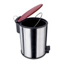 Ver imagem 2 de Lixeira Inox Escovado 5 L com Tampa Vermelha Euro Limpeza Ca
