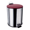 Ver imagem 1 de Lixeira Inox Escovado 5 L com Tampa Vermelha Euro Limpeza Ca