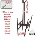 Ver imagem 2 de SUPORTE TETO 2TV 10" a 65" VESA 600X400 360° 75 cm PRETO