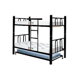 Beliche de Ferro Tubular com Cama Auxiliar Preta Marcheli - 1