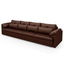 Ver imagem 1 de Sofá Retrátil 4 Lugares para Sala 379cm Dijon Couro Caramelo S07 - Mpozenato