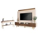 Ver imagem 1 de Estante Home Theater Nobre e Aparador Vivant Off White Castanho – Hb Móveis