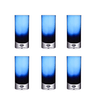Conjunto 6 Copos em Vidro Azul 16cm Bj0005 Btc - 1