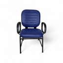 Ver imagem 2 de Cadeira Plus Size Fixa Reforçada 200kg Corino para Escritório Poltrona Ergonômica Recepção