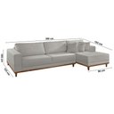 Ver imagem 4 de Sofá Cronos 03 Metros Chaise Lado Direito Meu Sofá Online B026 Veludo Prata