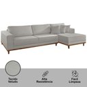 Ver imagem 3 de Sofá Cronos 03 Metros Chaise Lado Direito Meu Sofá Online B026 Veludo Prata