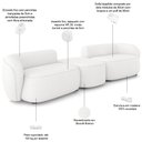 Ver imagem 4 de Sofá 3 Lugares para Sala Living Orgânico com Puff 302cm Luft P08 Bouclê Branco - Lyam Decor