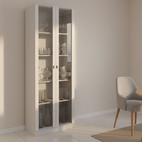 Cristaleira Sala de Jantar 2 Portas Vidro e 5 Prateleiras Graciela T02-D'Rossi