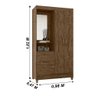 Guarda Roupa Capelinha Espelho Solteiro 2 Portas 2 Gavetas Castanho Wood Leme - Moval - 2