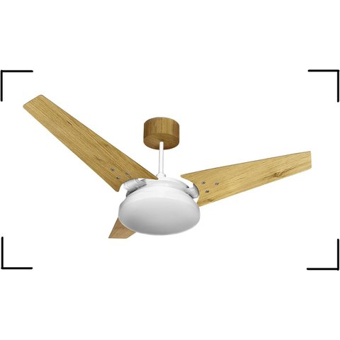 Ventilador Teto Led Borda Infinita 6000k Nunes Branco 3 Pás Freíjo 220 V Ventex Nunes Madeira