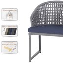 Ver imagem 4 de 2 Cadeira Noronha Aluminio Micro Pintura Grafite, Tr. Telinha Corda Nautica Grafite, Estofado - Azul