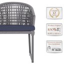 Ver imagem 3 de 2 Cadeira Noronha Aluminio Micro Pintura Grafite, Tr. Telinha Corda Nautica Grafite, Estofado - Azul