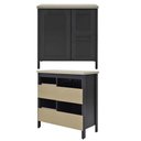 Ver imagem 6 de Aparador Buffet Ditália 1 Porta 2 Gavetas com Tampo Bn-01 Preto