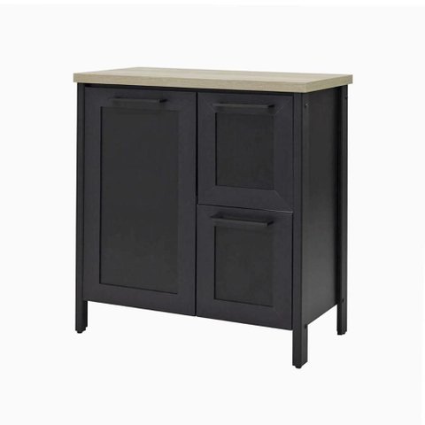 Aparador Buffet Ditália 1 Porta 2 Gavetas com Tampo Bn-01 Preto