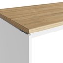 Ver imagem 5 de Escrivaninha Escritório 140cm X 70cm Pés Painel F5 Office Cor:macadâmia com Branco