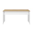 Ver imagem 4 de Escrivaninha Escritório 140cm X 70cm Pés Painel F5 Office Cor:macadâmia com Branco