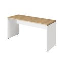 Ver imagem 3 de Escrivaninha Escritório 140cm X 70cm Pés Painel F5 Office Cor:macadâmia com Branco