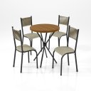 Ver imagem 3 de Mesa Bistrô Paonanda Redonda Preto Fosco com Marrom 70x84 Cm
