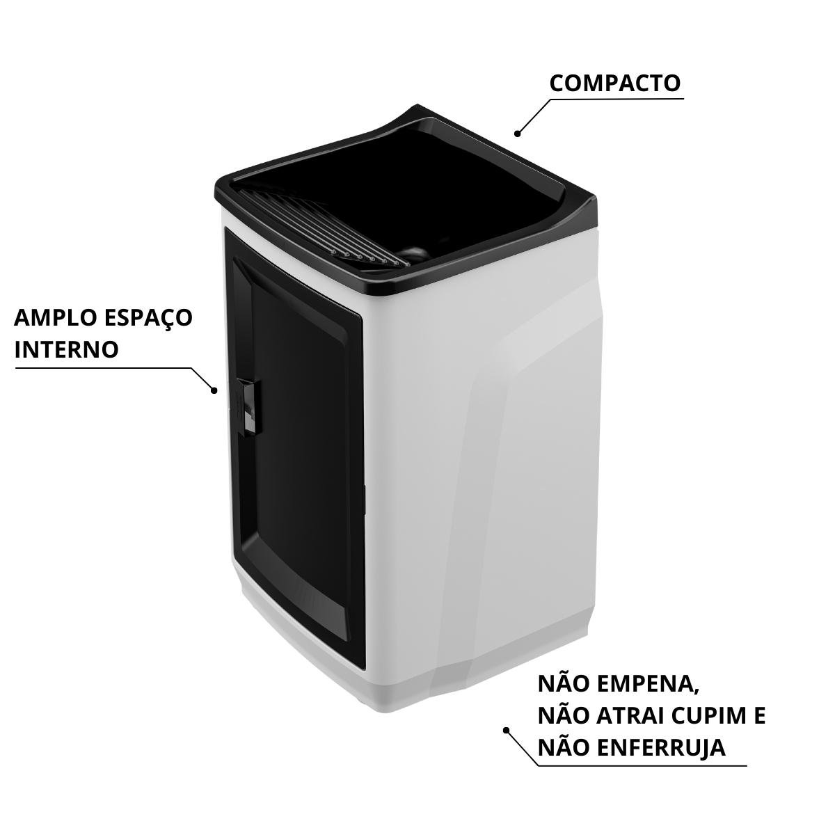 Gabinete Para Lavanderia Com Tanque Preto 01 Porta + Torneira + Fita Veda Rosca - 9