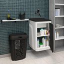 Ver imagem 4 de Gabinete Para Lavanderia Com Tanque Preto 01 Porta + Torneira + Fita Veda Rosca