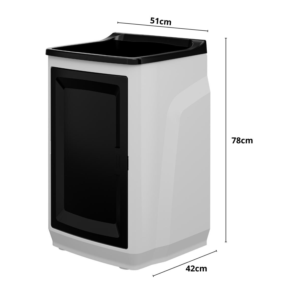 Gabinete Para Lavanderia Com Tanque Preto 01 Porta + Torneira + Fita Veda Rosca - 7