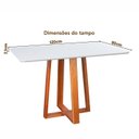 Ver imagem 7 de Conjunto Mesa Itália 4 Lugares com Tampo Off White e 4 Cadeiras em Madeira Maciça Estofadas Bréscia