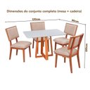 Ver imagem 3 de Conjunto Mesa Itália 4 Lugares com Tampo Off White e 4 Cadeiras em Madeira Maciça Estofadas Bréscia
