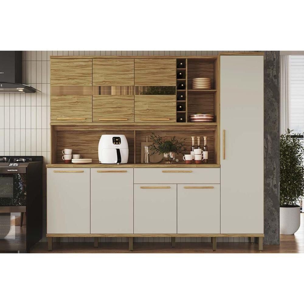 Kit de Cozinha Compacta Touriga C/ 8 Portas e 1 Gaveta 180cm