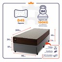 Ver imagem 2 de Conjunto Box Baú Solteirão Atlanta Cinza 96x203x69 Espuma D45