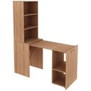 Ver imagem 1 de Armario Escrivaninha Multiuso Retratil 5 Nicho Me4171 Amendoa Tecno Mobili