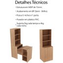 Ver imagem 3 de Armario Escrivaninha Multiuso Retratil 5 Nicho Me4171 Amendoa Tecno Mobili