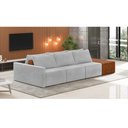 Ver imagem 2 de Sofá Ilha 3 Lugares Living 312cm Modulado para Sala Lary Veludo Cinza K01 - D'Rossi