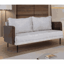 Ver imagem 5 de Conjunto Namoradeira e 02 Poltronas Orion Via Encanto Linho Cinza/Courano Marrom