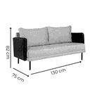 Ver imagem 7 de Conjunto Namoradeira e 02 Poltronas Orion Via Encanto Linho Cinza/Courano Marrom