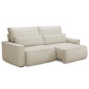 Ver imagem 1 de Sofá 3 Lugares Retrátil Reclinável para Sala de Estar 250cm Odilon F04 Linho Creme - Lyam Decor