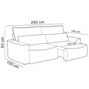 Ver imagem 4 de Sofá 3 Lugares Retrátil Reclinável para Sala de Estar 250cm Odilon F04 Linho Creme - Lyam Decor