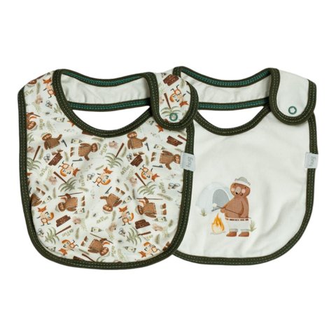 Kit com 2 Babadores Bebê Camping Verde - Hug