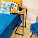 Ver imagem 1 de Mesa Lateral de Apoio para Sofá Style Industrial Carvalho e Preto